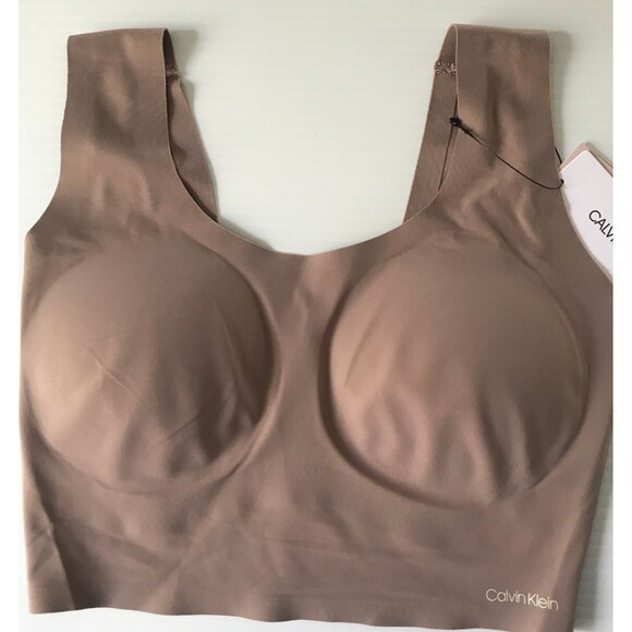 Calvin Klein Invisibles Bra Scoop Neck Lightly Lined Mocha XS - Picture 1 of 8